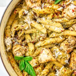 penne pesto (chicken)